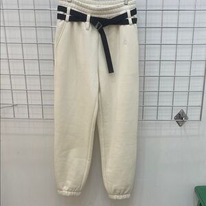 Streetwear Cream Joggers with Belt